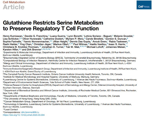 Cell Metabolism：对抗自身免疫病和癌症，谷胱甘肽能够……