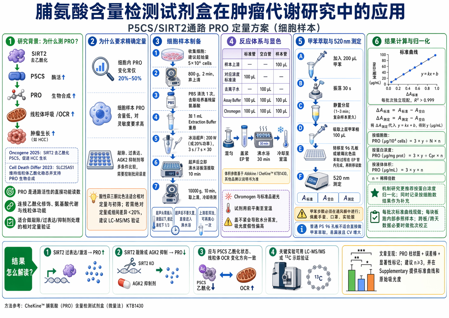 脯氨酸含量检测试剂盒在肿瘤代谢研究中的应用：P5CS/SIRT2通路PRO定量方案