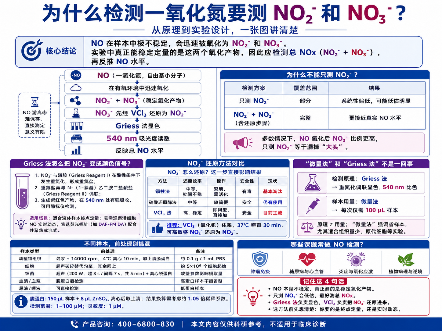 为什么检测一氧化氮要测NO₂⁻和NO₃⁻？从原理说清楚这件事