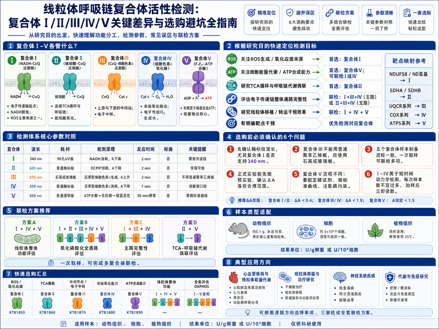 线粒体呼吸链复合体活性检测：复合体Ⅰ/Ⅱ/Ⅲ/Ⅳ/Ⅴ关键差异与选购避坑全指南