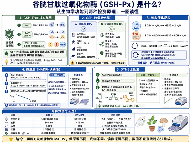 谷胱甘肽过氧化物酶（GSH-Px）是什么？从生物学功能到两种检测原理，一文读懂