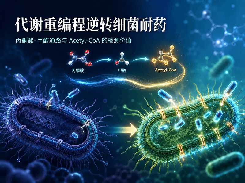 代谢重编程逆转细菌耐药：丙酮酸-甲酸通路与Acetyl-CoA乙酰辅酶A的检测价值