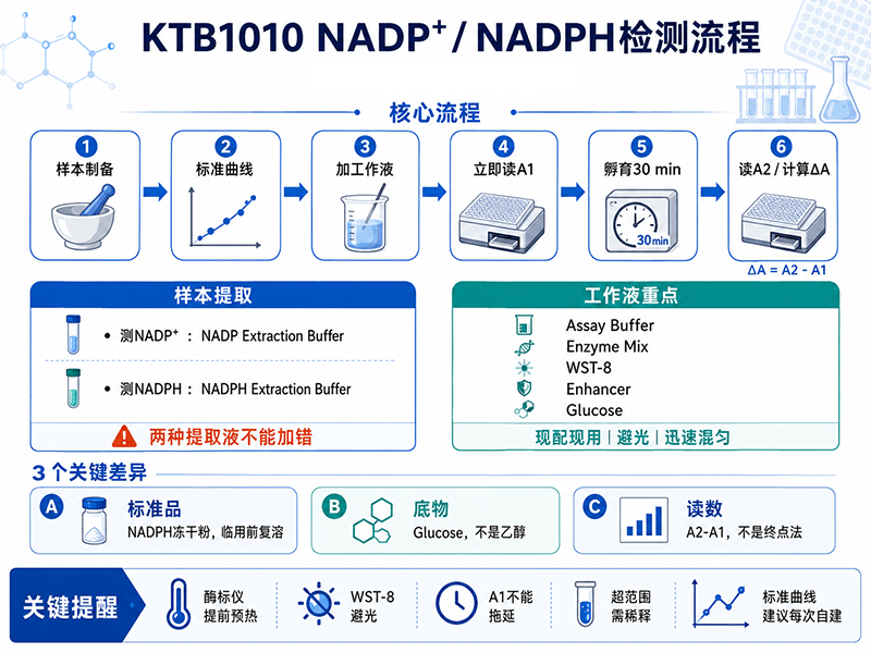 NADP⁺/NADPH含量检测实验步骤详解：辅酶Ⅱ含量检测试剂盒完整操作指南