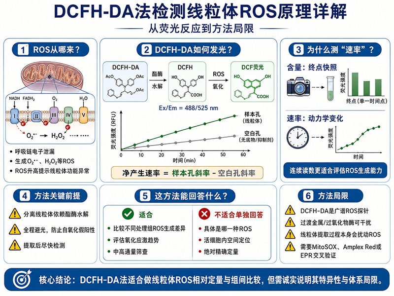 DCFH-DA法检测线粒体ROS原理详解：从荧光反应到方法局限