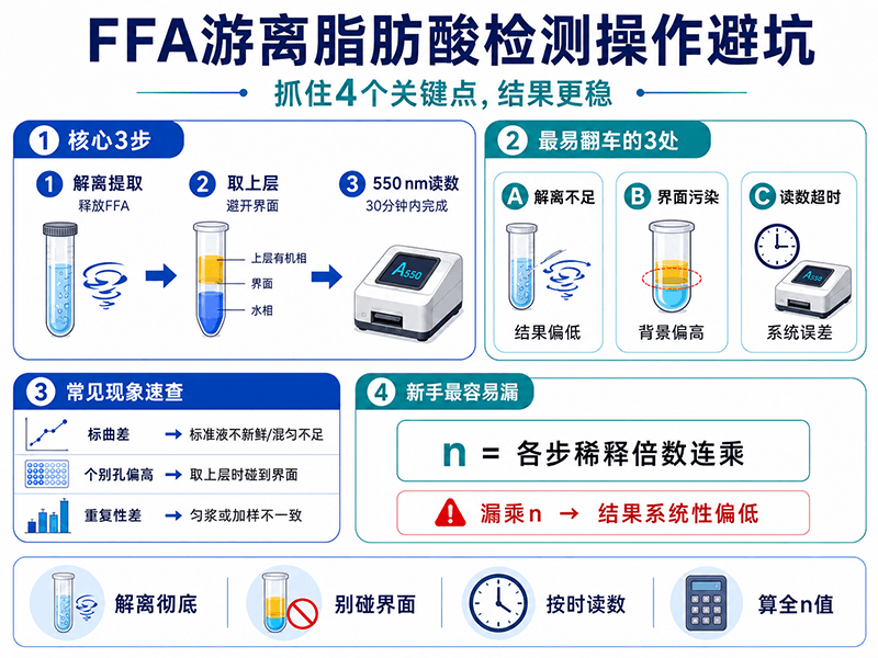FFA游离脂肪酸检测试剂盒操作避坑指南：说明书之外要知道的事