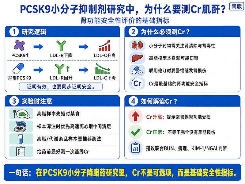 新型PCSK9小分子抑制剂研究中，肌酐为何是绕不开的肾功能安全性指标