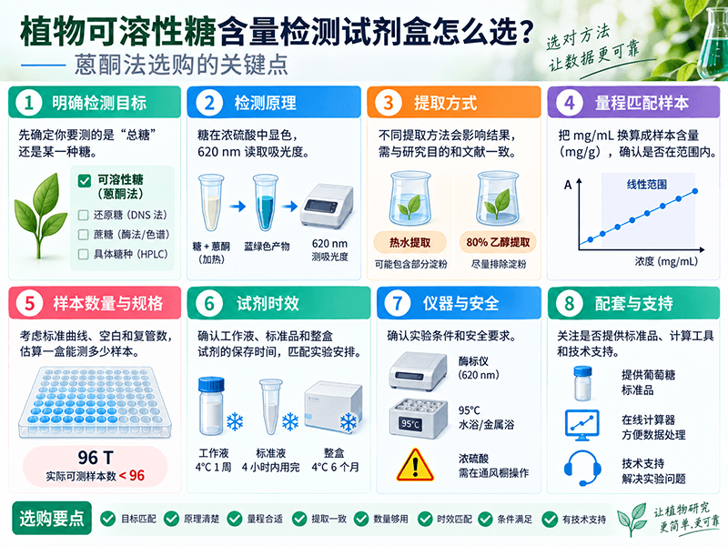 植物可溶性糖含量检测试剂盒怎么选？蒽酮法选购的关键点